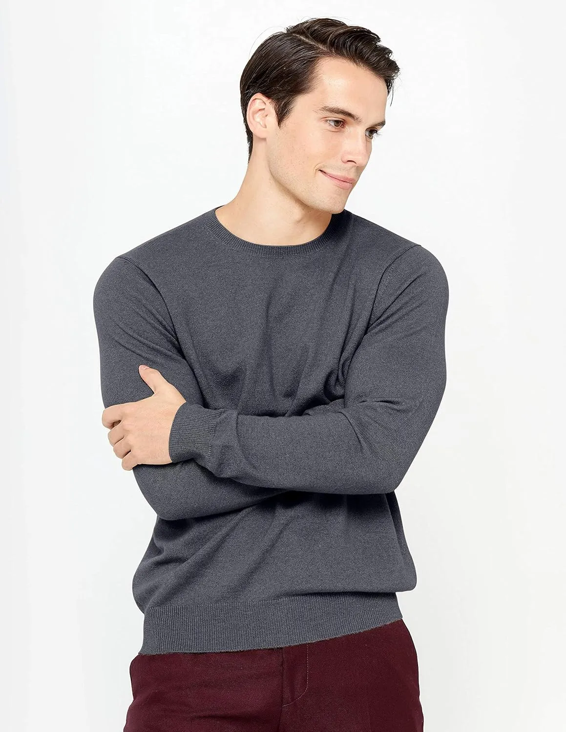 State Cashmere Men's Essential Crewneck Sweater 100% Pure Cashmere Classic Long Sleeve Pullover