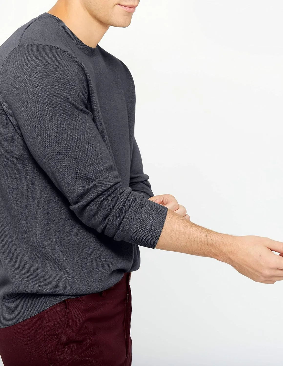 State Cashmere Men's Essential Crewneck Sweater 100% Pure Cashmere Classic Long Sleeve Pullover