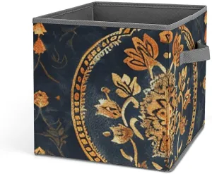 Storage Bins Storage Bags With Intricate Flowers Printed Storage Baskets Storage Containers for Bedding Clothes Stuffed Toys
