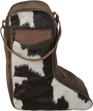 STS RANCHWEAR Cowhide Western Durable Versatile Leather Soft Zippered Boot Bag with Dual Handles and Pockets