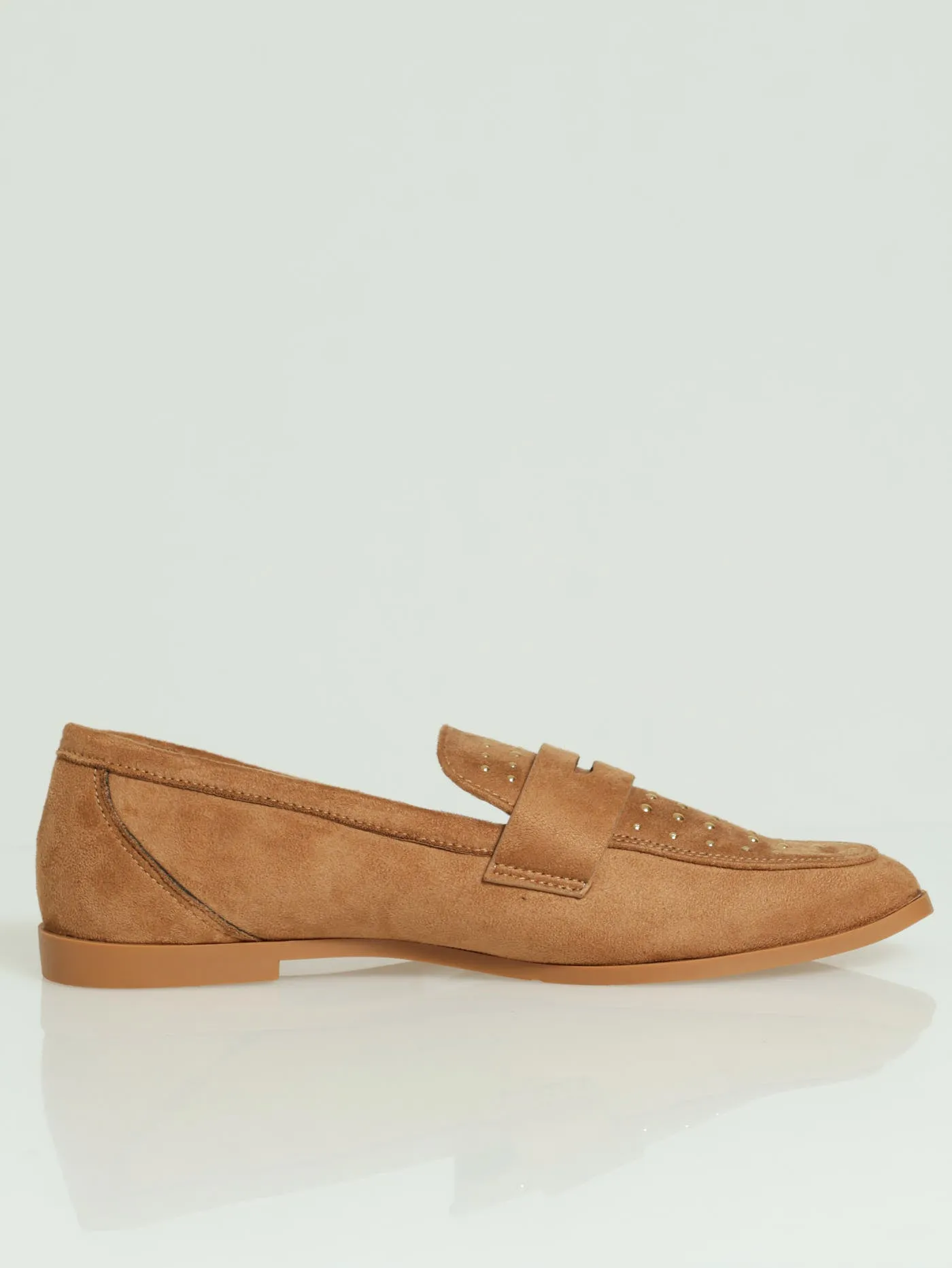 Studded Penny Loafer - Natural