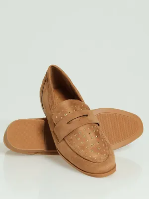 Studded Penny Loafer - Natural