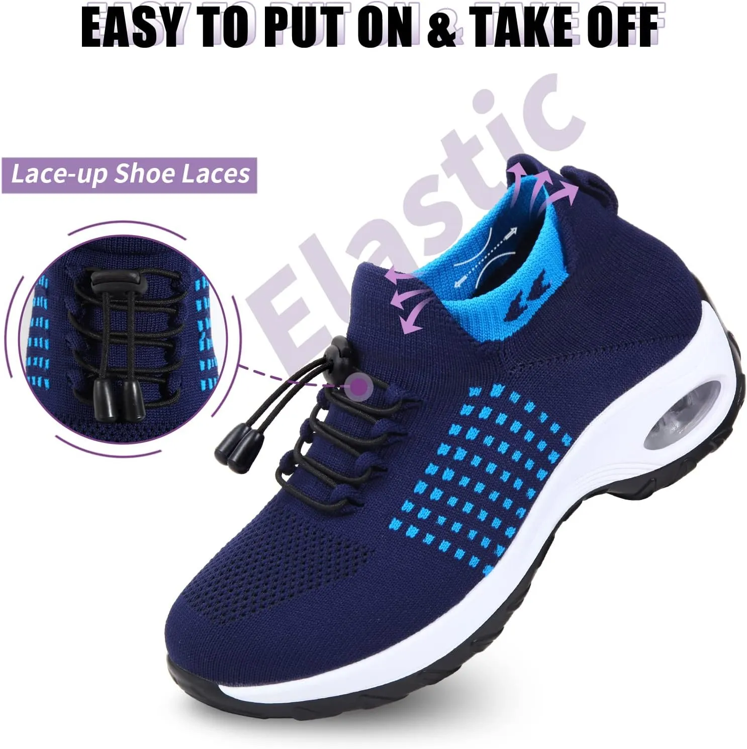 STUNAHOME Orthopedic Sneakers Breathable Women Walking Shoes Slip on Trainers Women's Comfortable Casual Ladies Athletic Shoe Thick Bottom
