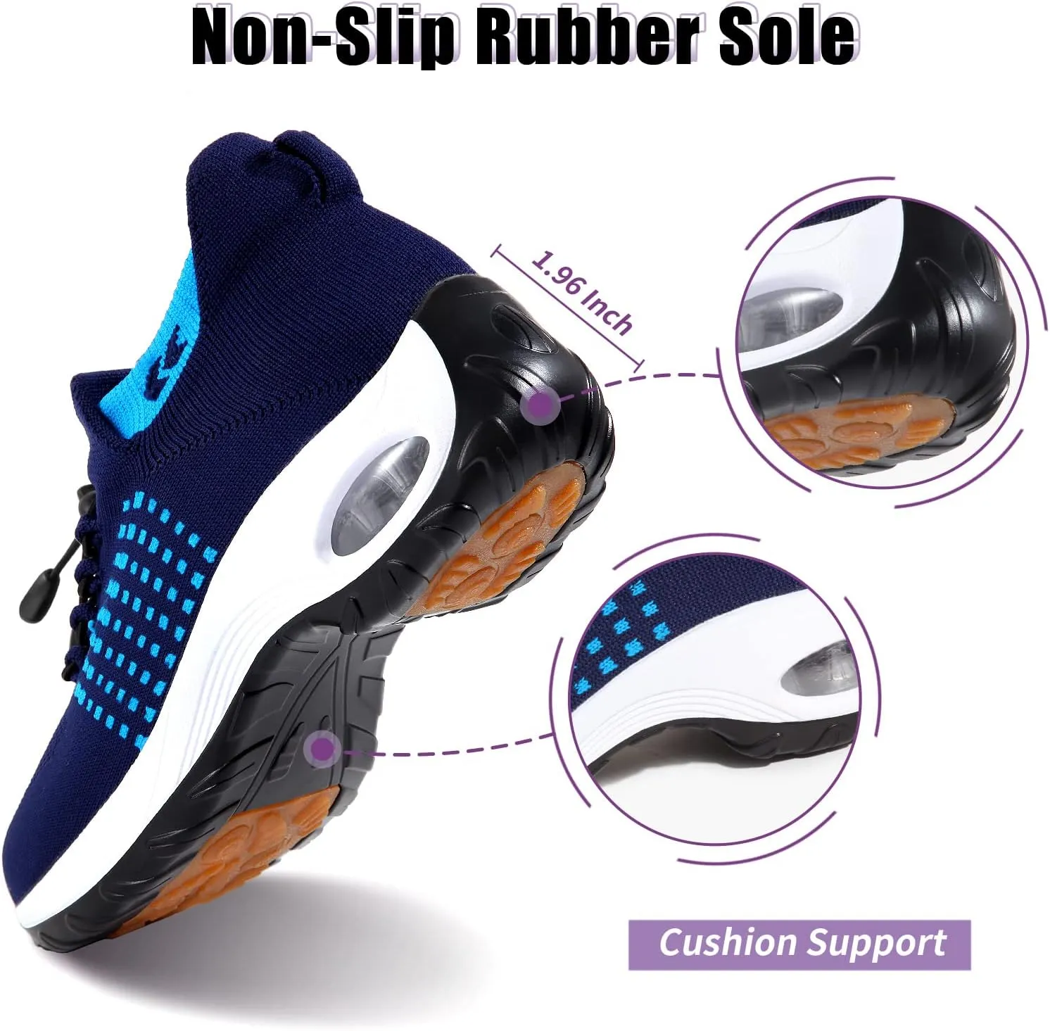 STUNAHOME Orthopedic Sneakers Breathable Women Walking Shoes Slip on Trainers Women's Comfortable Casual Ladies Athletic Shoe Thick Bottom