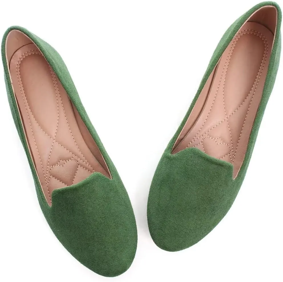 Stunner Women Cute Slip-On Ballet Shoes Soft Solid Classic Pointed Toe Flats
