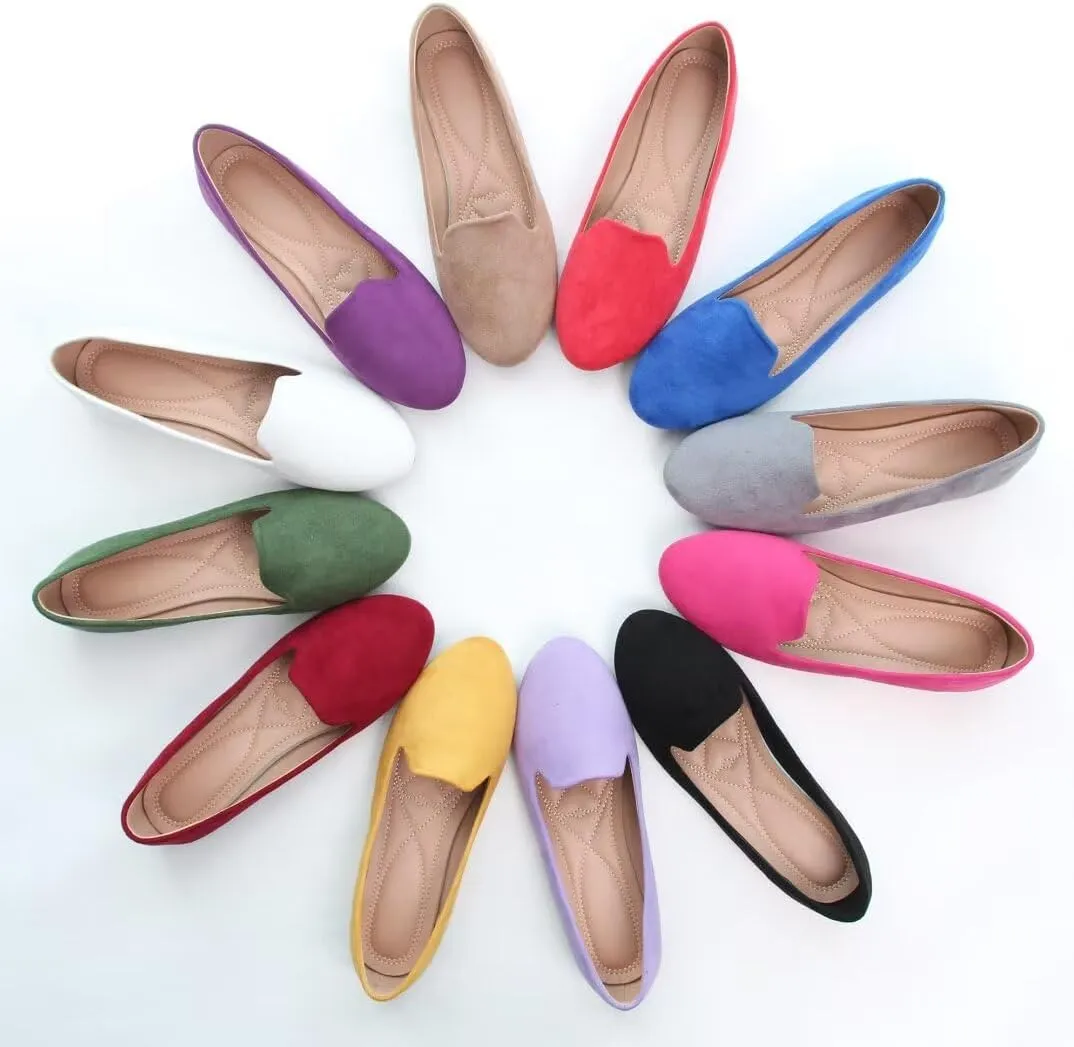 Stunner Women Cute Slip-On Ballet Shoes Soft Solid Classic Pointed Toe Flats