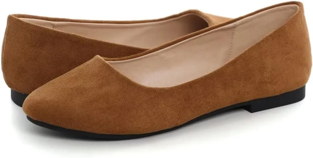 Stunner Women Cute Slip-On Ballet Shoes Soft Solid Classic Pointed Toe Flats