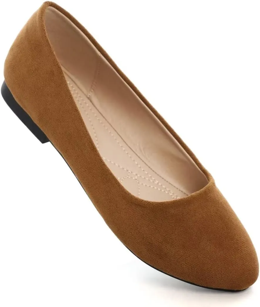 Stunner Women Cute Slip-On Ballet Shoes Soft Solid Classic Pointed Toe Flats