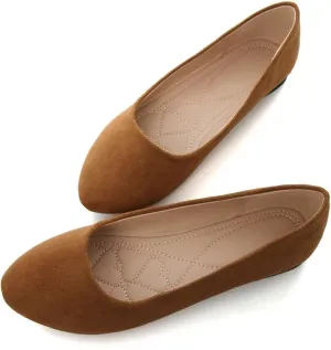 Stunner Women Cute Slip-On Ballet Shoes Soft Solid Classic Pointed Toe Flats