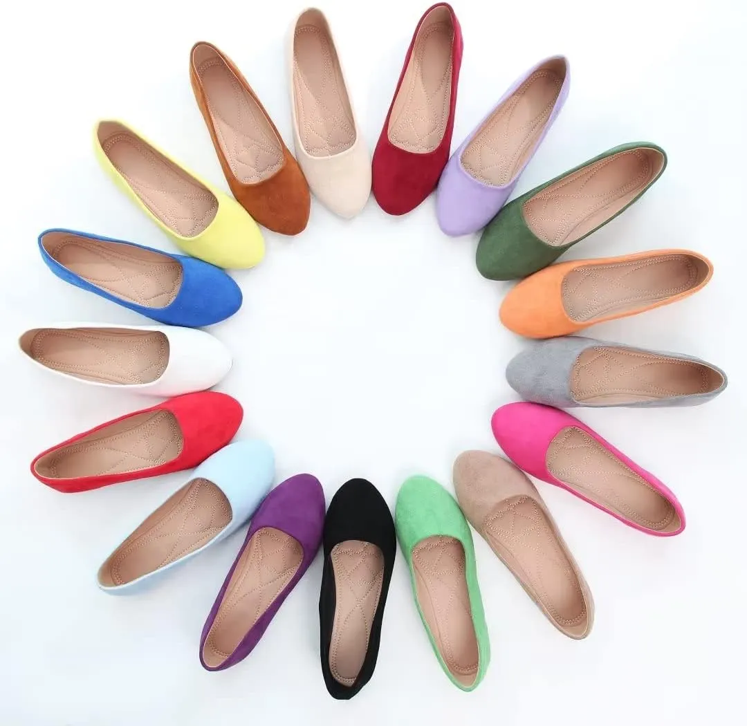 Stunner Women Cute Slip-On Ballet Shoes Soft Solid Classic Pointed Toe Flats
