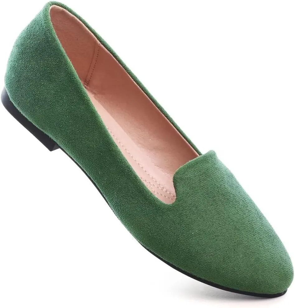 Stunner Women Cute Slip-On Ballet Shoes Soft Solid Classic Pointed Toe Flats