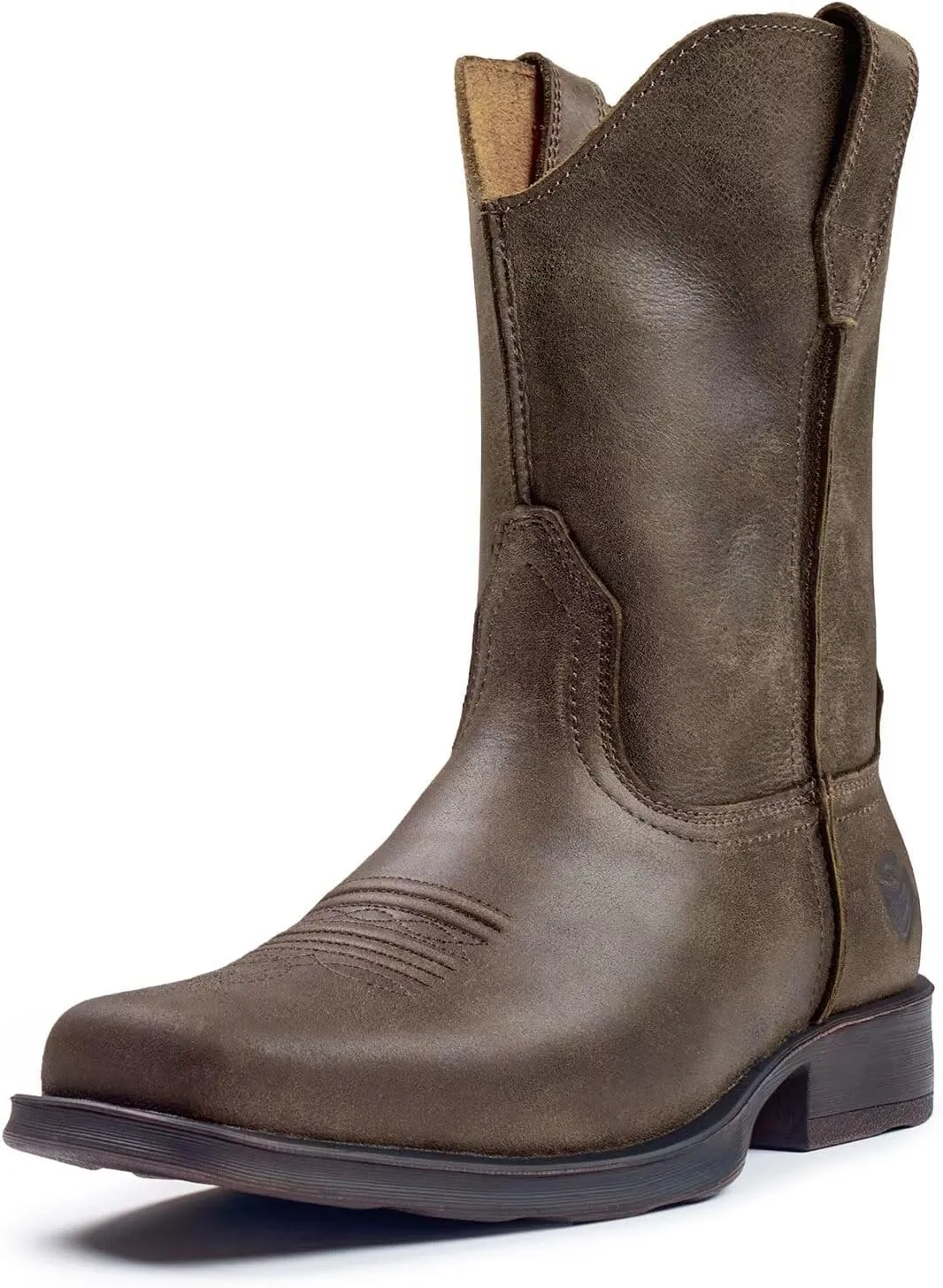 SUREWAY Cowboy Boots for Men - Square Toe Mens Western Slip on Boots, Slip Resistant Country Boots, Durable Comfortable, Old West Style Casual/Work/Dress Shoes