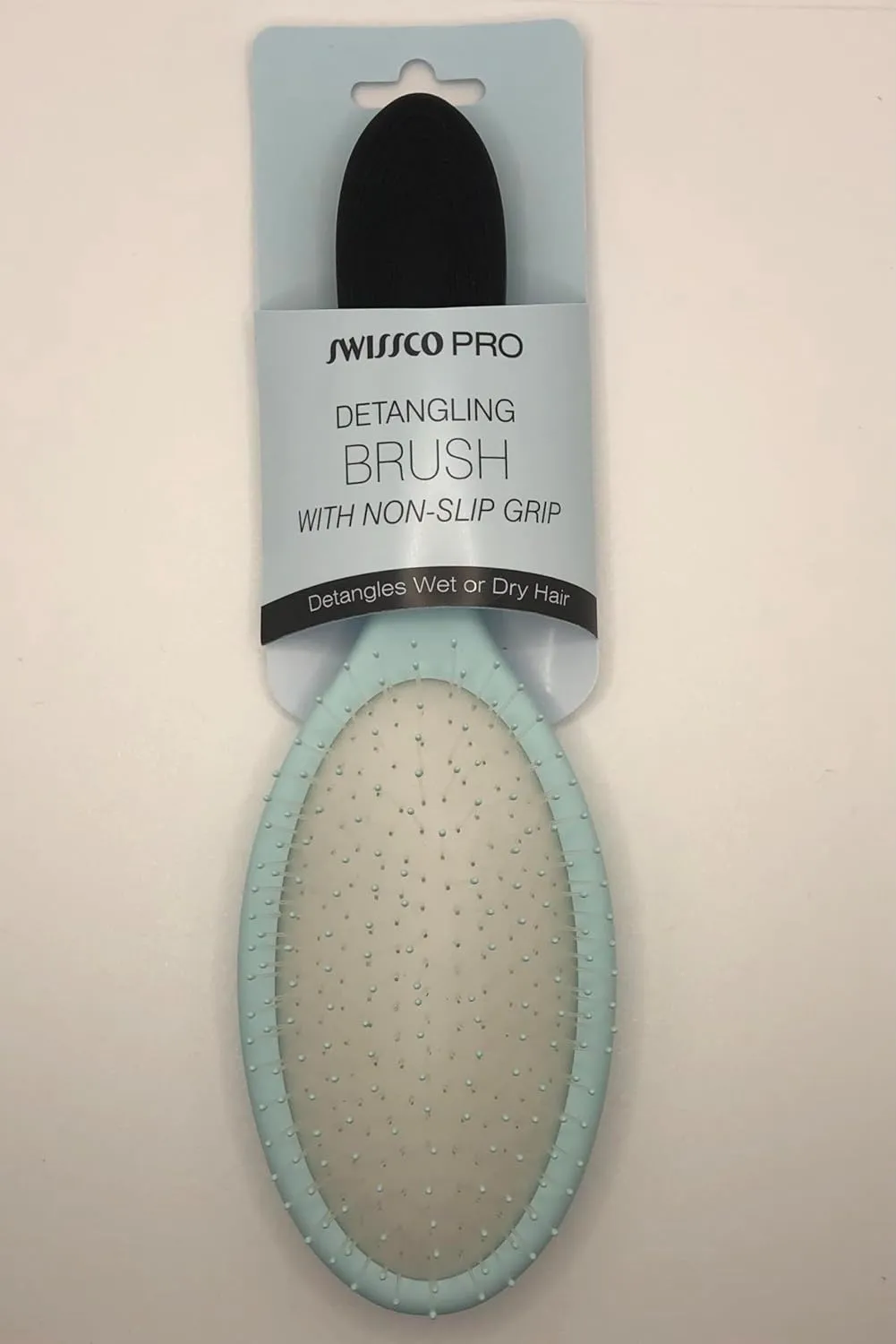 Swissco Pro Detangling Brush with Non-Slip Grip (Eggshell Blue)