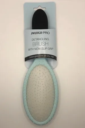 Swissco Pro Detangling Brush with Non-Slip Grip (Eggshell Blue)