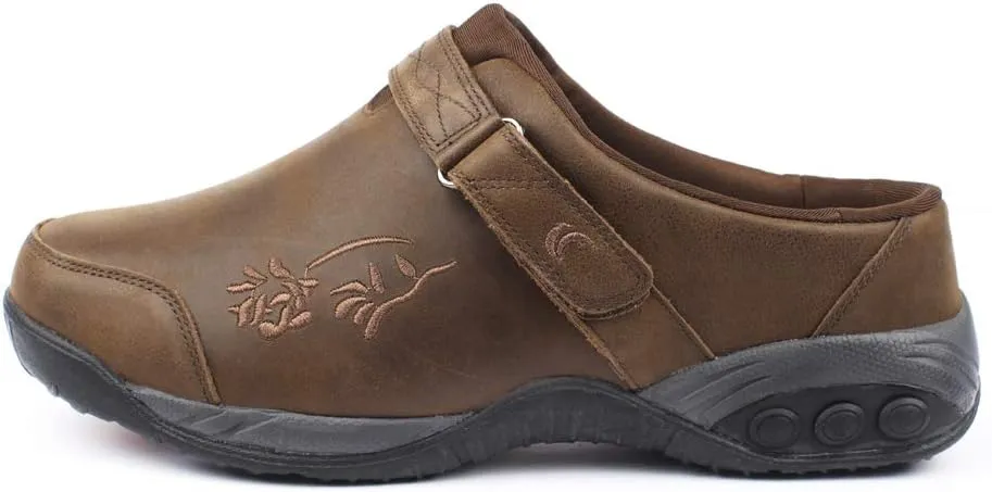 Therafit Austin Women's Leather Clog Slip On for Plantar Fasciitis/Foot Pain