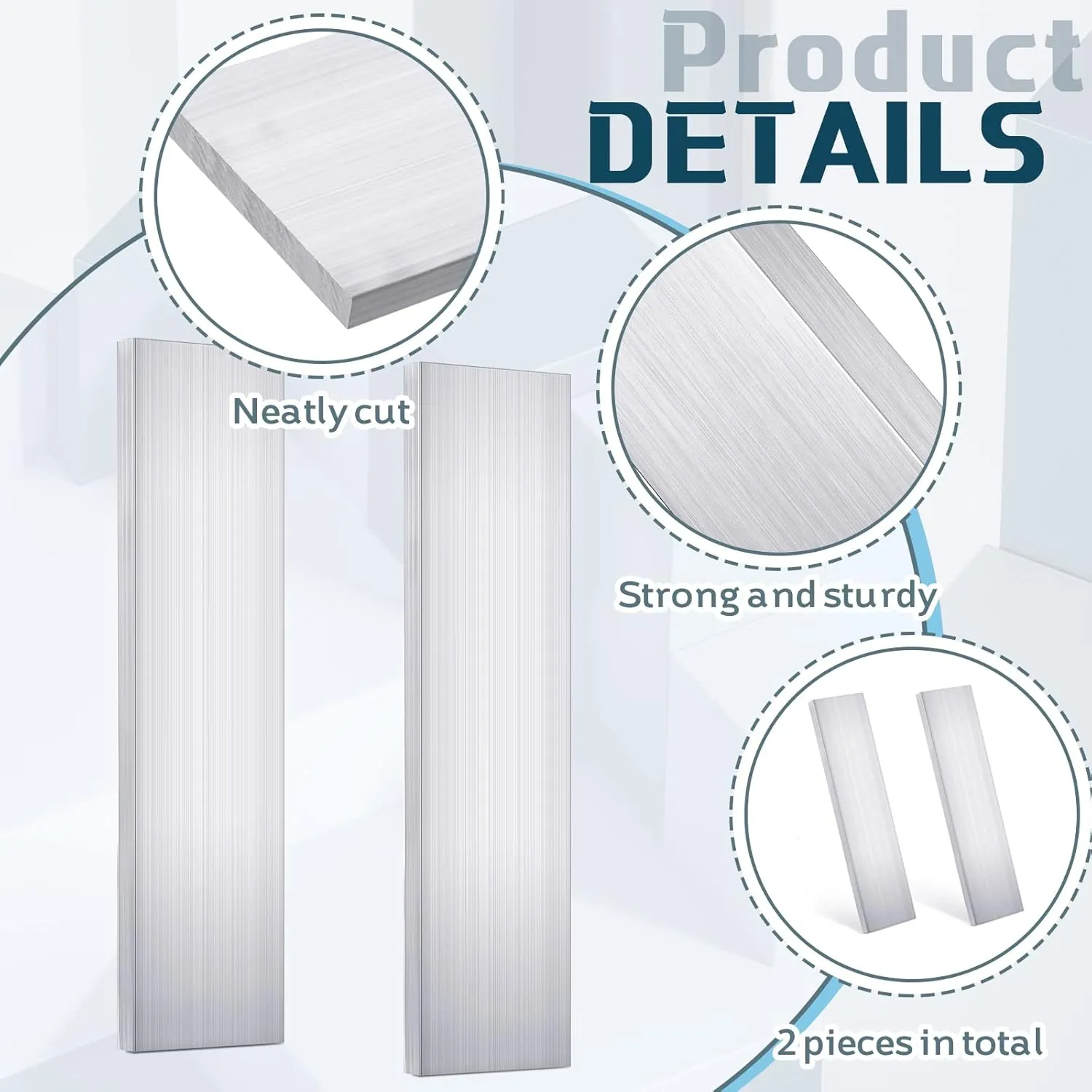 Therwen 2 Pcs 3/8"(10mm) x 3"(75mm) Aluminum Flat Bar 12" Long 6061 General Purpose Plate Extruded Aluminum Bar Solid Extruded Plate Mill Stock