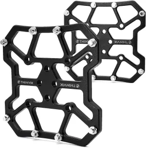 Thinvik Bike Clipless Pedal Platform Adapters Compatible with Shimano SPD-SL/SPD,Look Keo/Delta,Peloton Bike Pedals and Cleats,Clipless Pedals Convert to Flat Pedals - CNC Aluminum Alloy