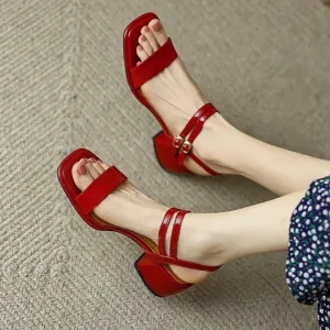 Tina - Orthopedic Square Heel Sandals