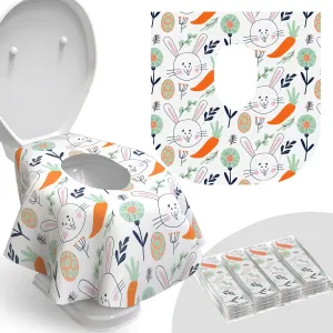 Toilet Seat Covers Disposable - 20 Pack - Waterproof, Ideal for Kids and Adults – Extra Large, Individually Wrapped for Travel, Toddlers Potty Training in Public Restrooms (Easter Bunny, 20)