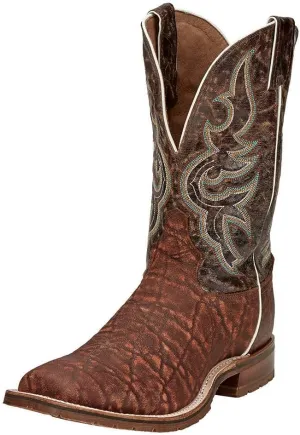 Tony Lama Men's Tuskey Brown 11" Pebble Brown Top Square Toe Boot