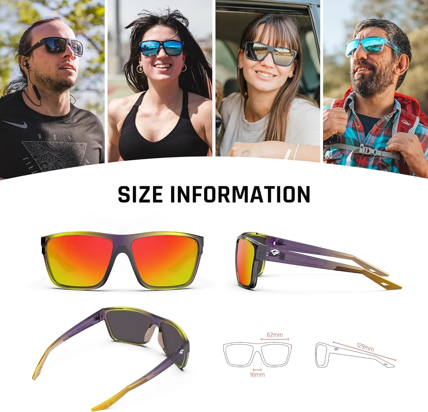 TOREGE Mens Women Sunglasses Polarized Sports UV Protection Wraparound Lightweight Sunglasses for Fishing Golfing NAUTILUS
