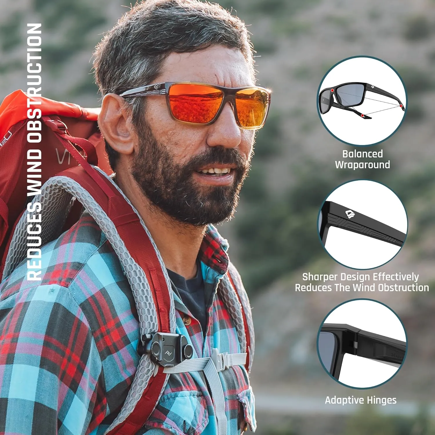 TOREGE Mens Women Sunglasses Polarized Sports UV Protection Wraparound Lightweight Sunglasses for Fishing Golfing NAUTILUS