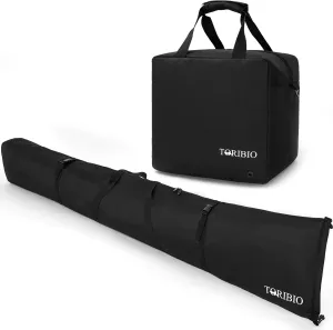 TORIBIO Ski Bag and Ski Boot Bag Combo, Padded Skis Bag for Air Travel, Water-resistant Snow Ski Carrier Bag for Skis Up to 185/210 CM and Boots Up To Size 13