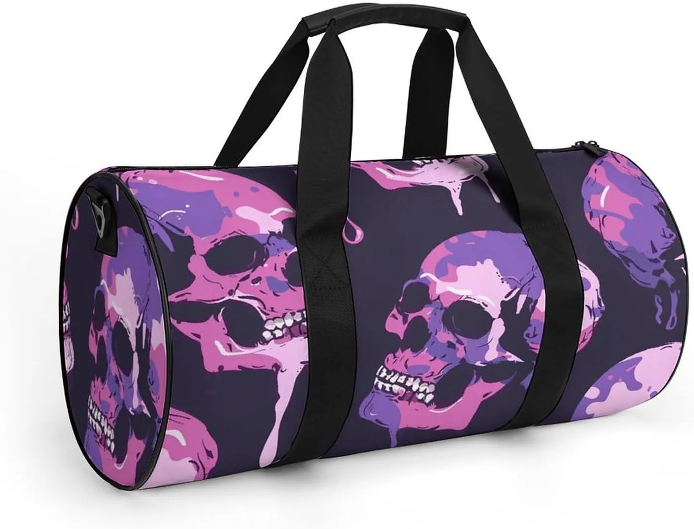 Travel Duffel Bag for Men And Women,Skull Flat Pattern Waterproof Sports Fitness Bag Portable Travel Duffel Bag, 17.7in/9in/9in