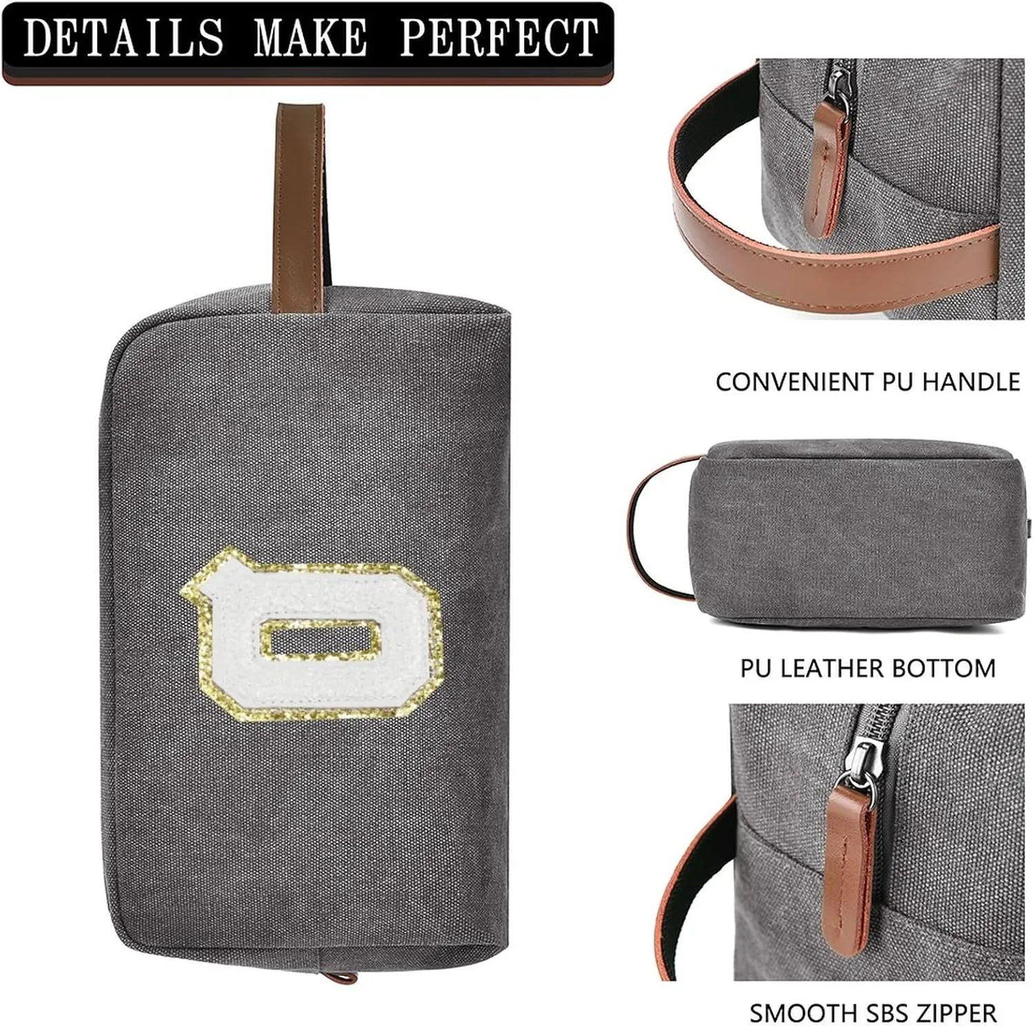 Travel Toiletry Bag for Men Initials - Graduation Gifts for Him, Personalized Shaving Kit Bag Hanging Dopp Kit - Travel Essentials, Bathroom Shower Bag for Toiletries Accessories Gifts for Men - Q
