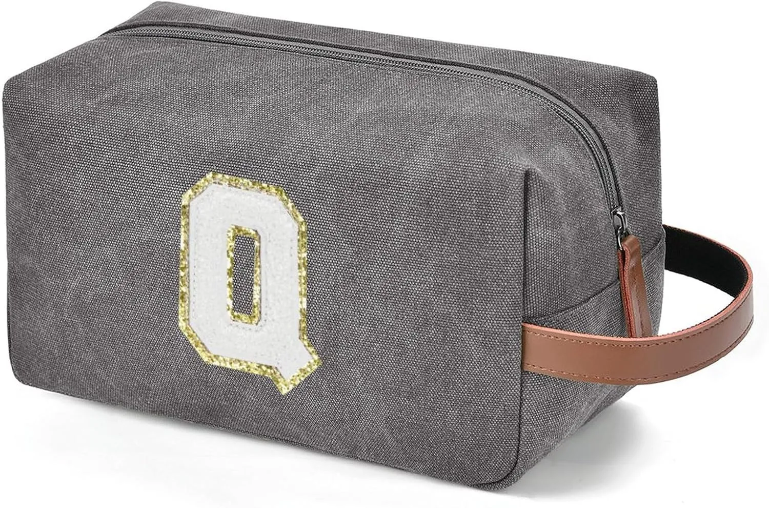 Travel Toiletry Bag for Men Initials - Graduation Gifts for Him, Personalized Shaving Kit Bag Hanging Dopp Kit - Travel Essentials, Bathroom Shower Bag for Toiletries Accessories Gifts for Men - Q