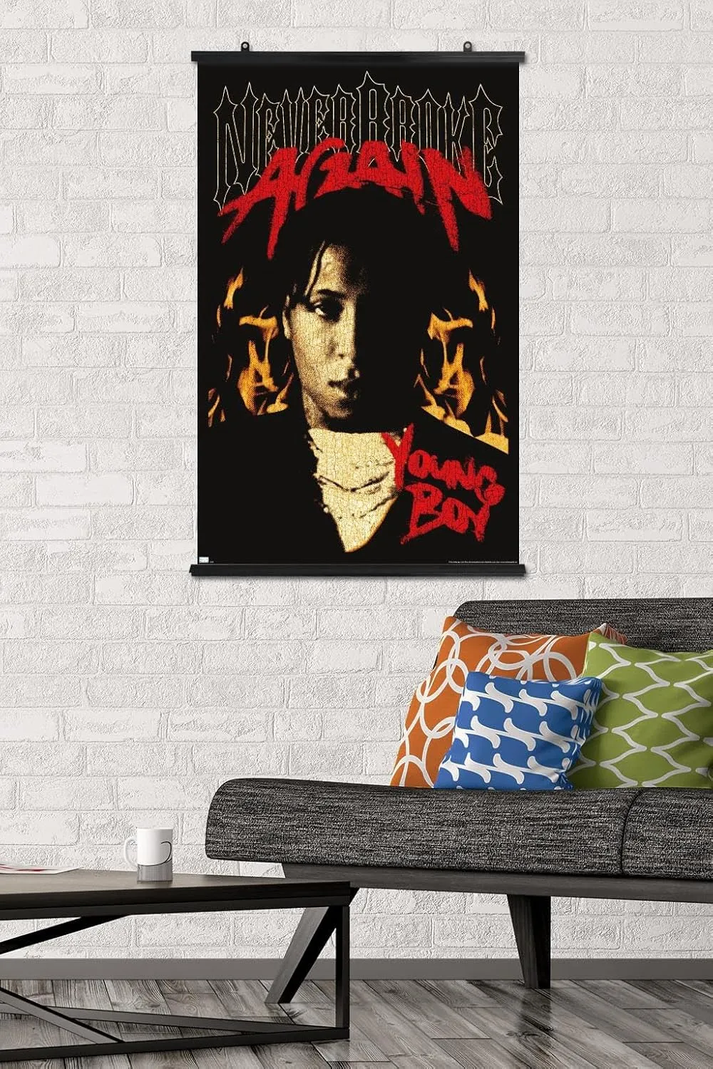 Trends International NBA Youngboy - Firestarter Wall Poster, 34L x 22.4W, Premium Poster & Clip Bundle