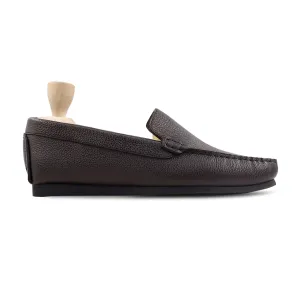 Trevon - Men's Dark Brown Pebble Grain Driver Shoe