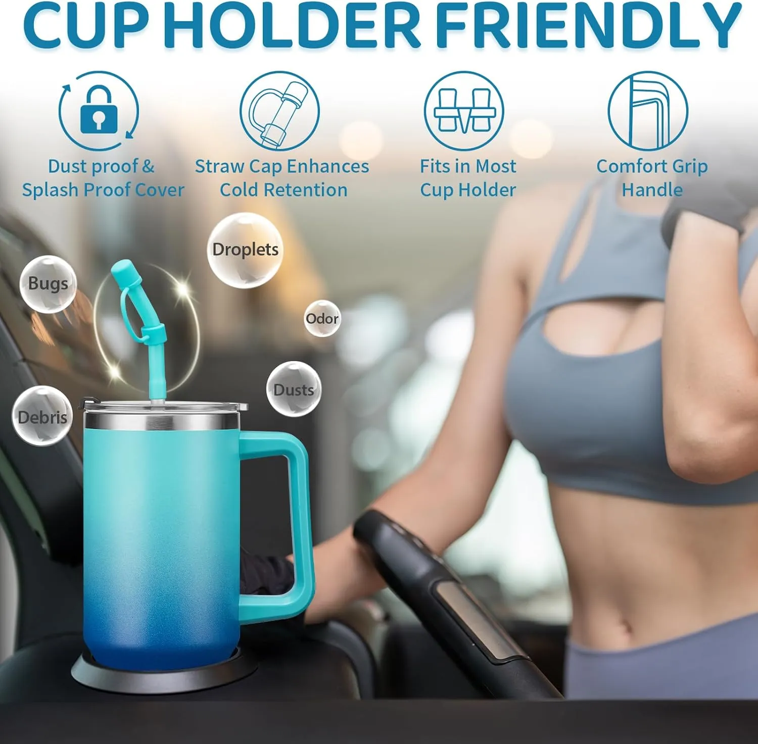 Tumbler with Lid and Straw 40oz Stainless Steel Hydro Tumblers with Protective Boot & Double Threaded Cap, Thermal Travel Coffee Mug Flask Keeps Cold-34 Hrs for Camping Office, Double Wall