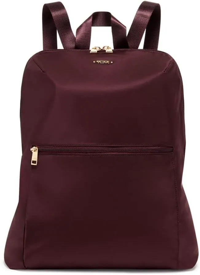 TUMI - Just In Case Foldable Backpack - Lightweight, Compact Travel Backpack - For One Bag Travel - 15.5" X 12.3" X 4.5" - Beetroot with Gold Hardware