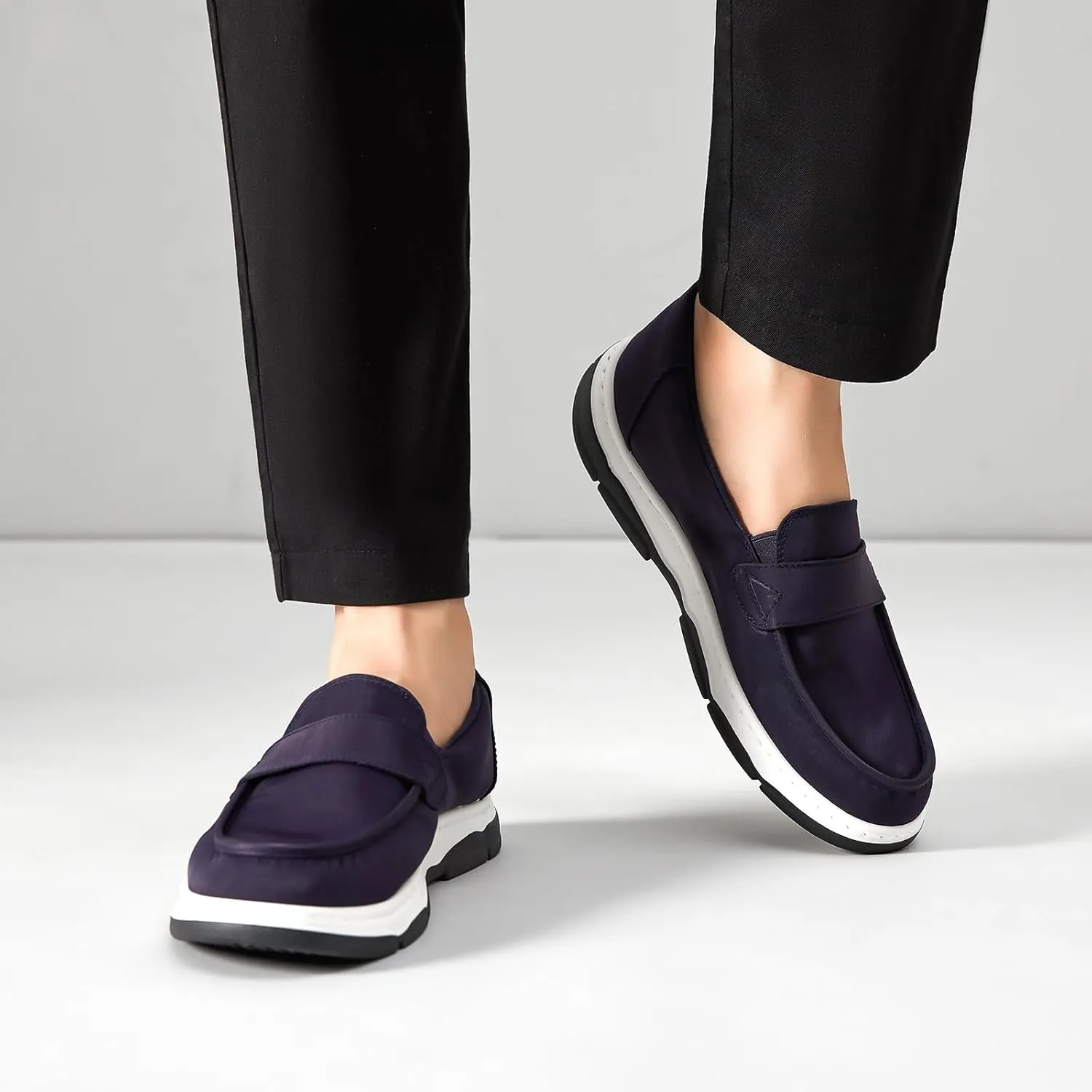 TUOPIN Mens Slip On Shoes,Black Loafers for Men,Canvas Slip On for Men,Casual Comfortable Shoes Fashion Light Weight