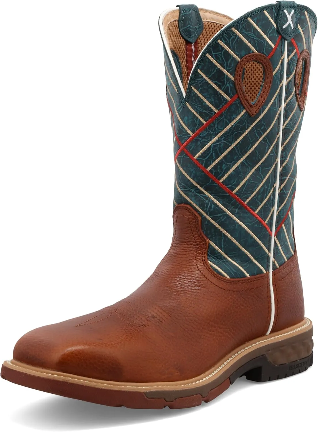 Twisted X Men's 12" Western Work Boot, Cognac 8.5 D