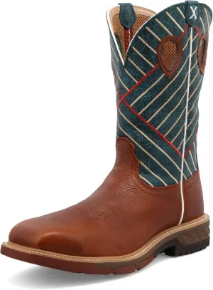 Twisted X Men's 12" Western Work Boot, Cognac 8.5 D