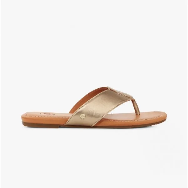 UGG CAREY FLIP Womens Flip Flops Gold Metallic