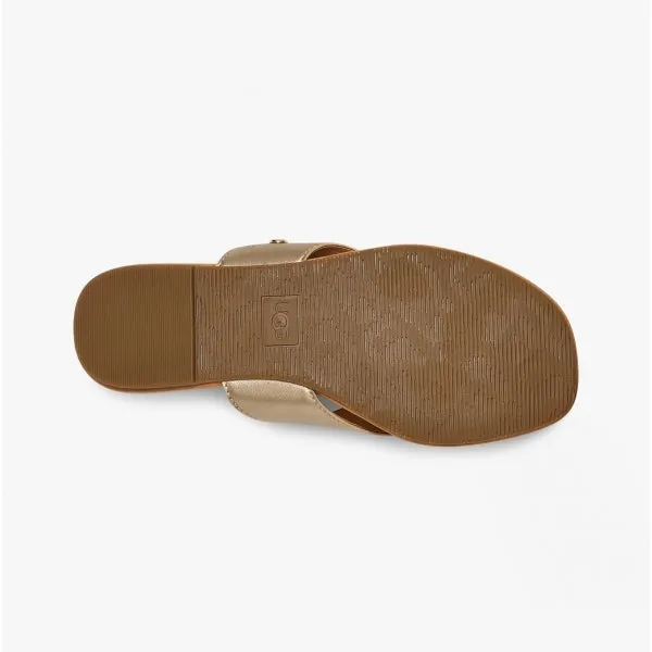 UGG CAREY FLIP Womens Flip Flops Gold Metallic
