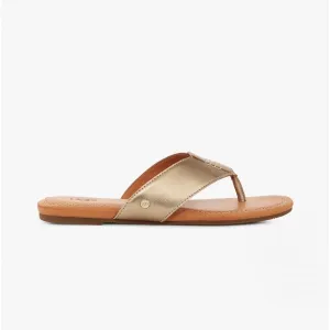 UGG CAREY FLIP Womens Flip Flops Gold Metallic