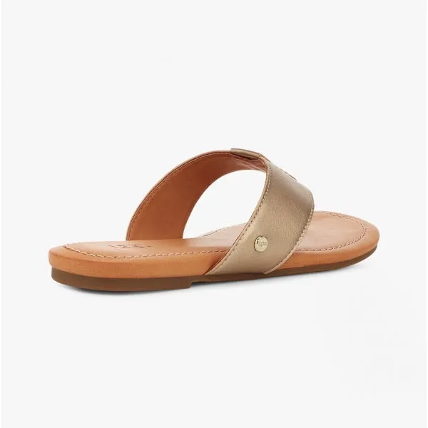 UGG CAREY FLIP Womens Flip Flops Gold Metallic