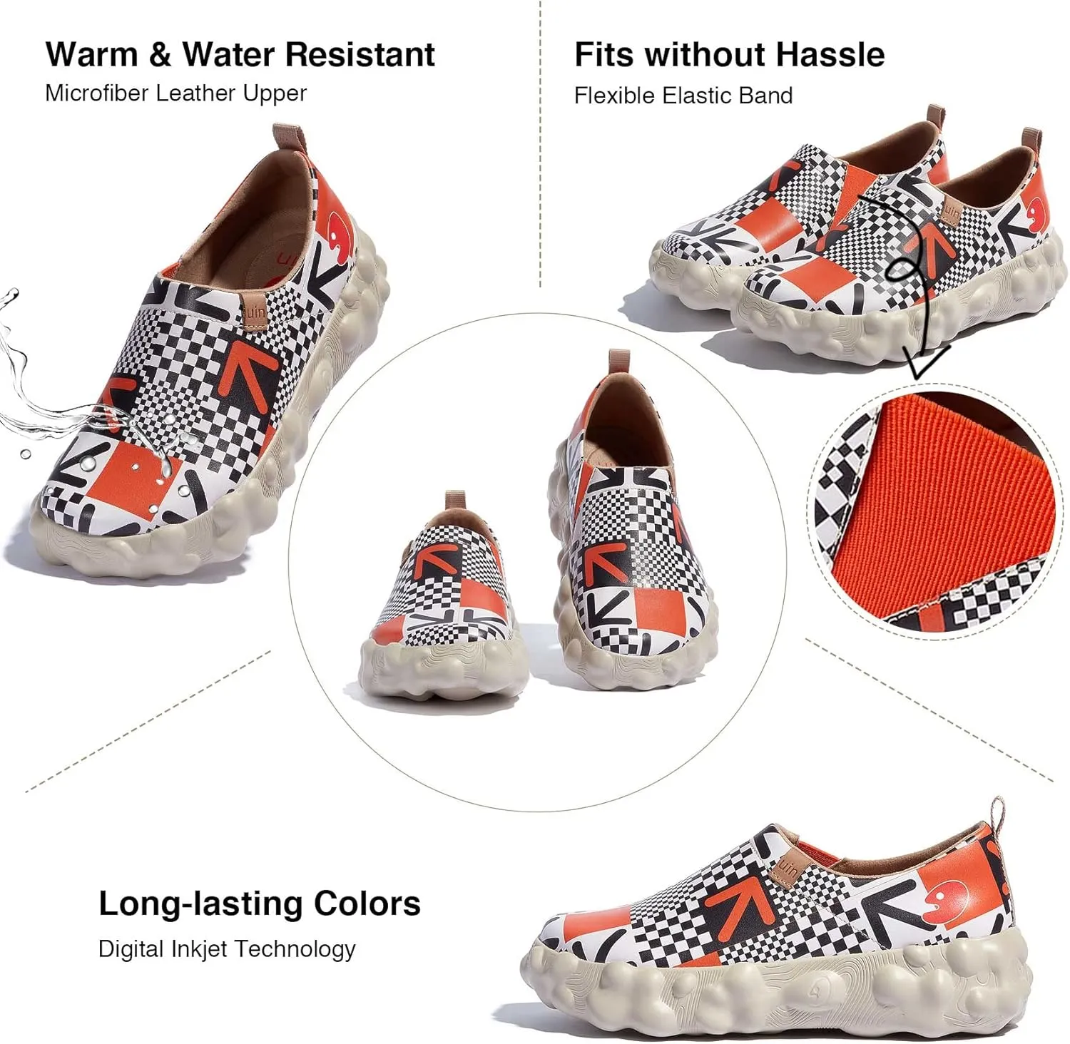 UIN Women's Fashion Sneakers Slip On Walking Art Travel Shoes Toledo Ⅵ Rainbow Crush 2