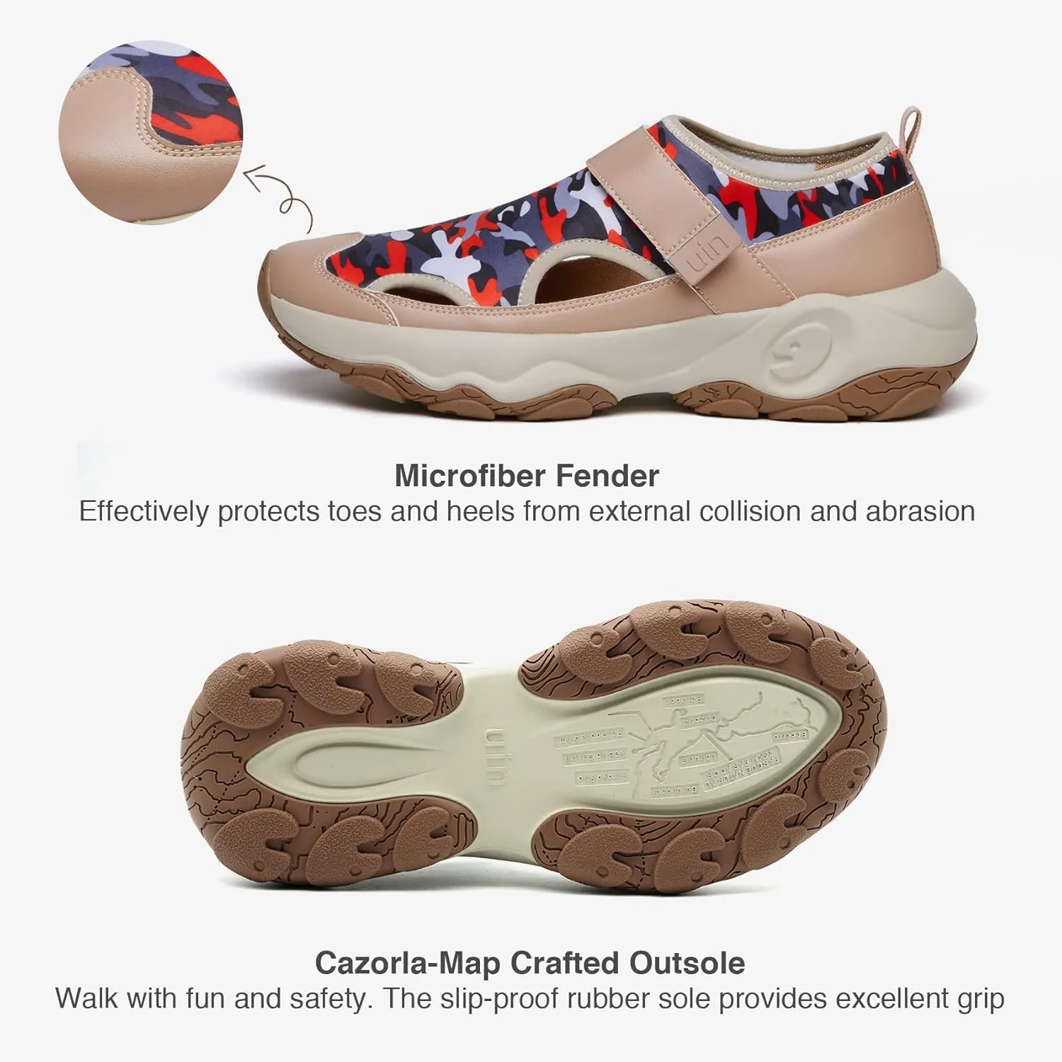 UIN Women's Outdoor Sandal Closed Toe Lightweight Walking Summer Travel Hiking Water Shoes