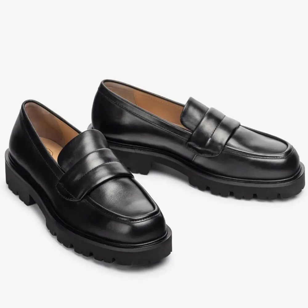 UNISA FRAGATA Leather Loafer-BLACK