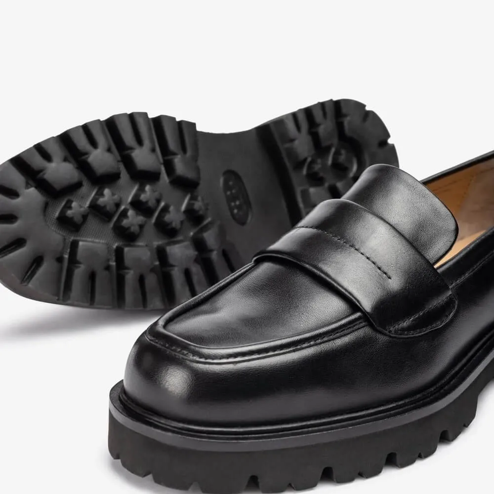 UNISA FRAGATA Leather Loafer-BLACK