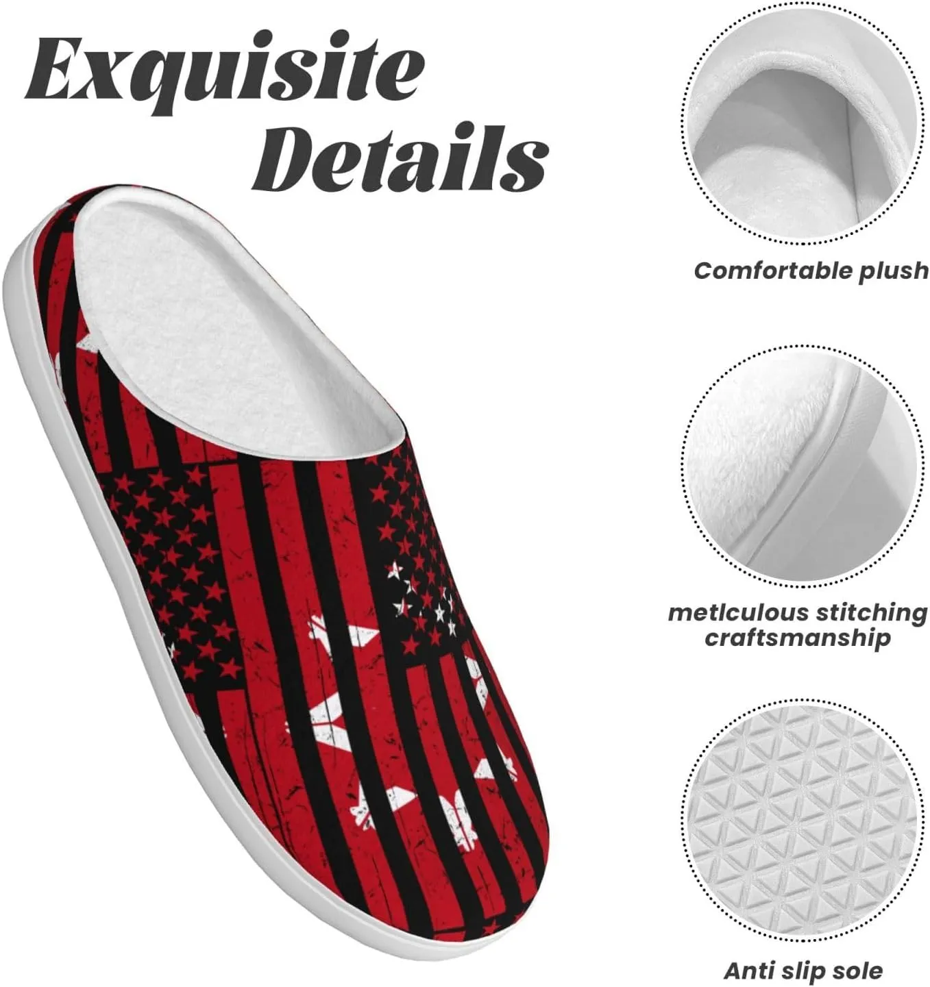 Unisex Slippers Winter Warm Non-Slip Fluffy Slippers Slip-On Plush Slippers House Slippers For Women Men Shoes Gifts