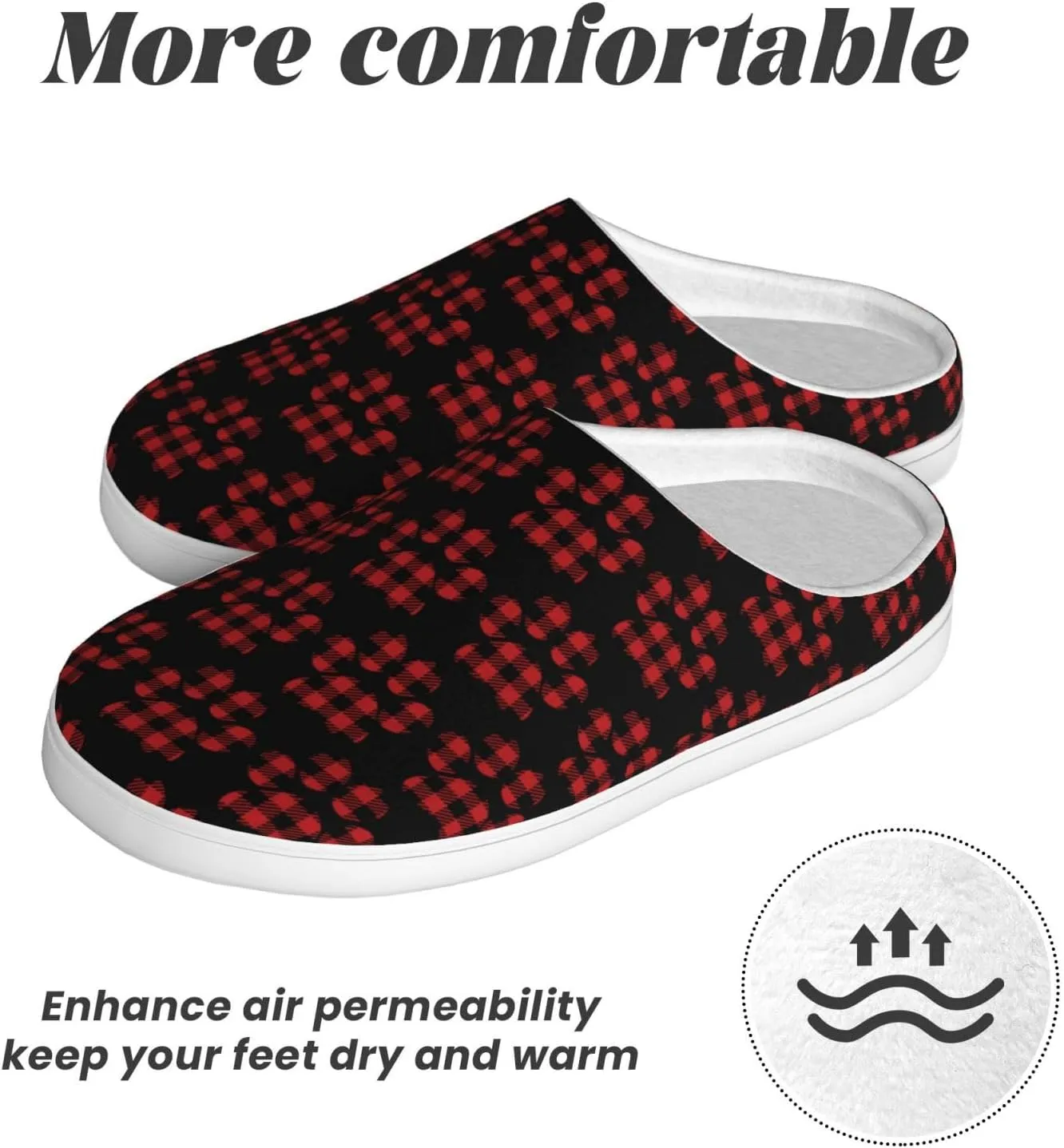 Unisex Warm Slippers Non-Slip Winter Fluffy Slippers Slip-On Plush Slippers Bedroom Slippers House Shoes For Men Women