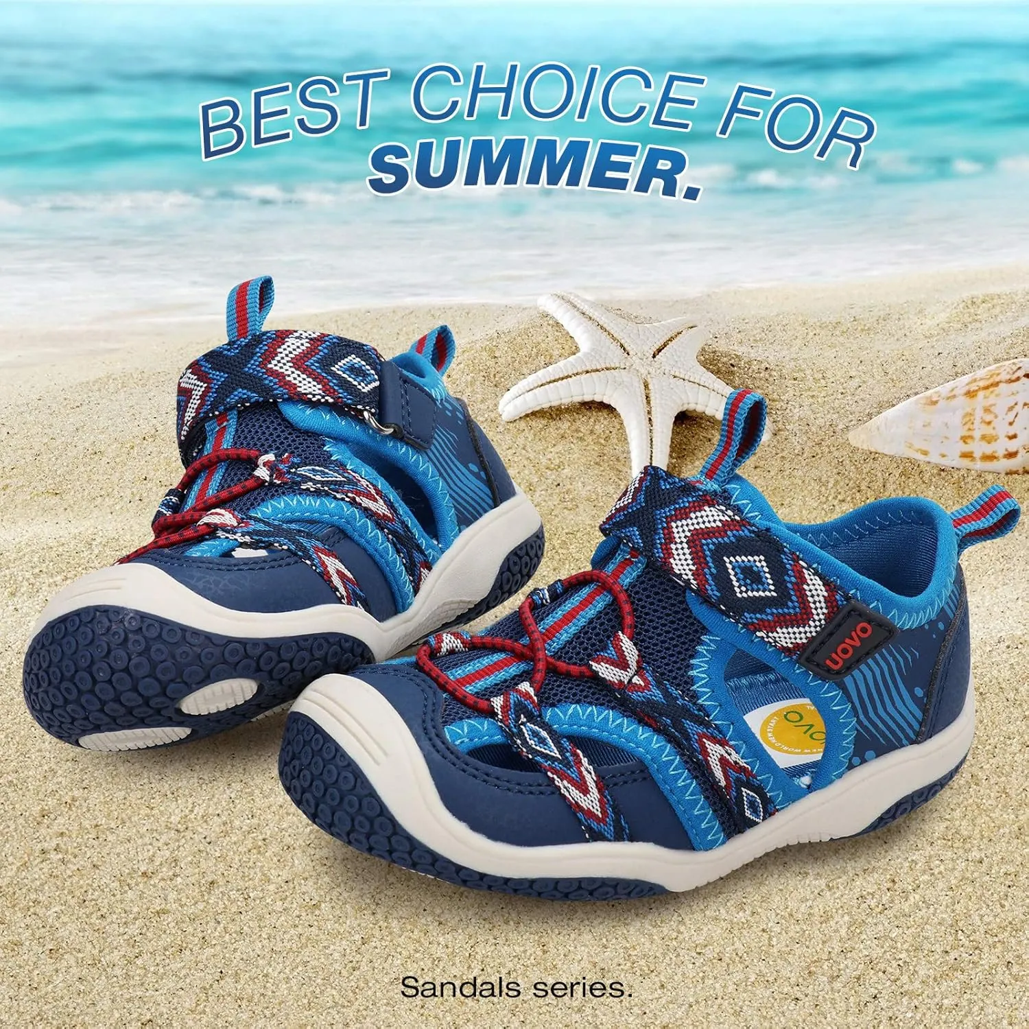 UOVO Boys Girls Sandals Summer Shoes Closed Toe Lightweight Outdoor Athletic Sports (Toddler/Little Kid/Big Kid)