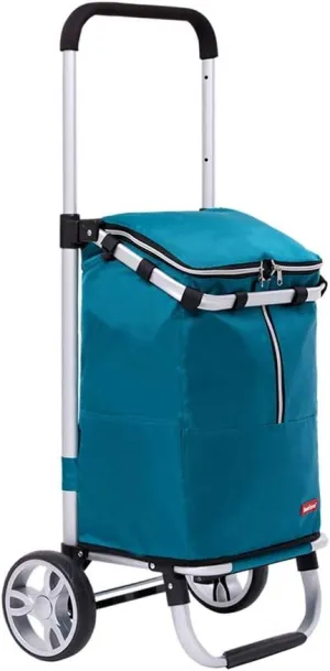 Utility Shopping Cart Folding Shopping Cart Aluminum Trolley Third Gear Telescopic Small Trolley Portable Shopping Trolley 38.7 * 15.15 * 17.7 Inches Portable Grocery Cart to Save Space