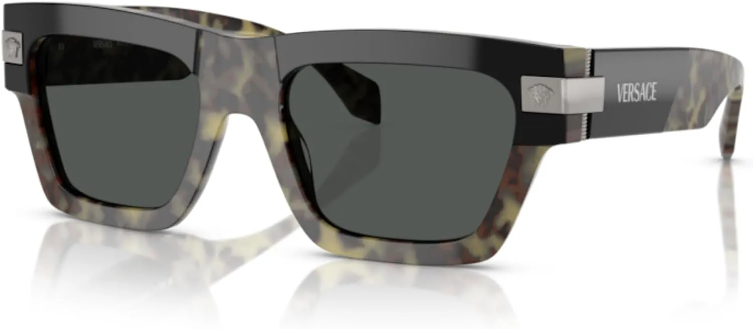 Versace VE4464 Rectangular Sunglasses for Men   BUNDLE With Designer iWear Complimentary Eyewear Kit